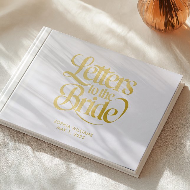 Elegant White and Gold Letters to the Bride Guest Book (Creator Uploaded)