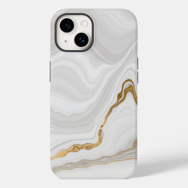 Elegant White And Gold Marble Case-Mate iPhone Case (Back)