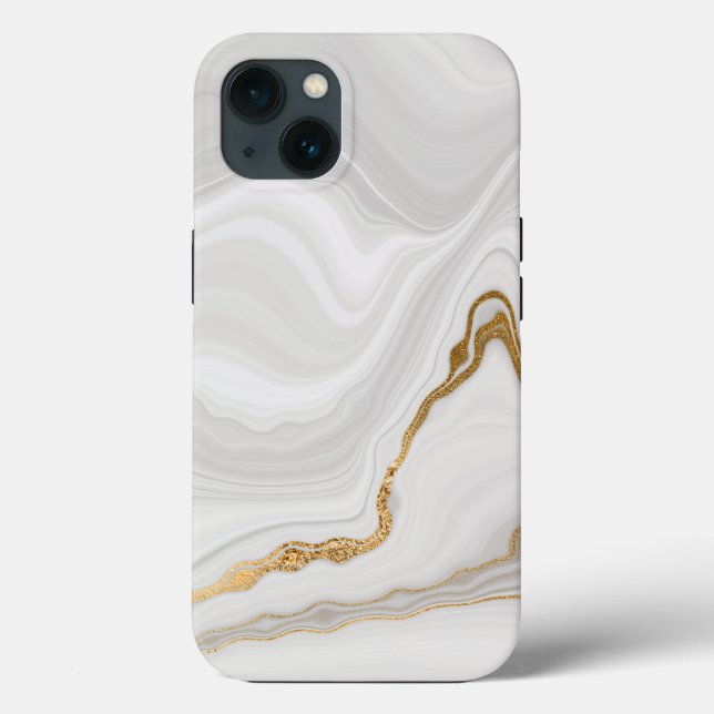 Elegant White And Gold Marble  Case-Mate iPhone Case (Back)