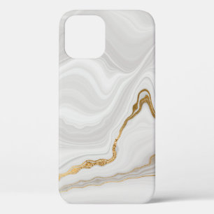 Elegant White And Gold Marble iPhone 12 Case