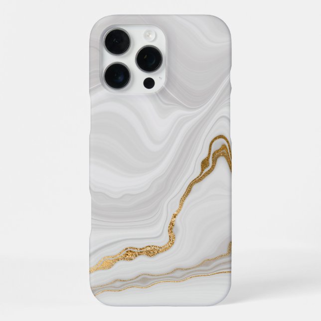 Elegant White And Gold Marble iPhone Case (Back)