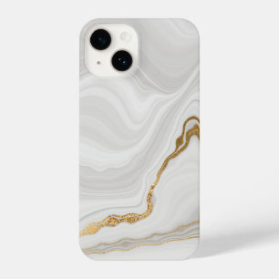 Elegant White And Gold Marble iPhone 14 Case