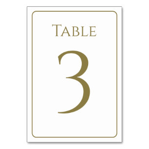 Elegant White and Gold Table Number