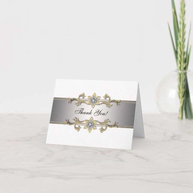 Elegant White and Gold Thank You (Front)