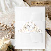 Elegant White and Gold Wedding Hand Drawn Monogram