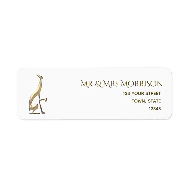 Elegant White and Gold Wedding Return Address Return Address Label (Front)