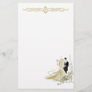 Elegant White and Gold Wedding Stationery