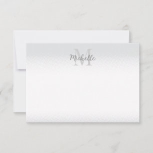 Elegant White and Grey Dots Personalised Card