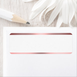 Elegant White and Pink Brushed Metal Look Blank Return Address Label