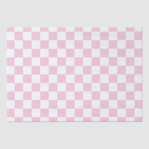 Elegant White and Pink Chequerboard  Tissue Paper