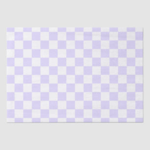 Elegant White and Purple Chequerboard  Tissue Paper