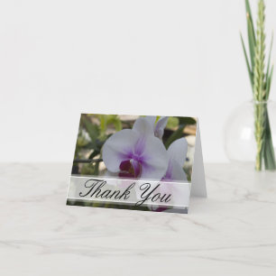 Elegant White and Purple Orchids Thank You Card