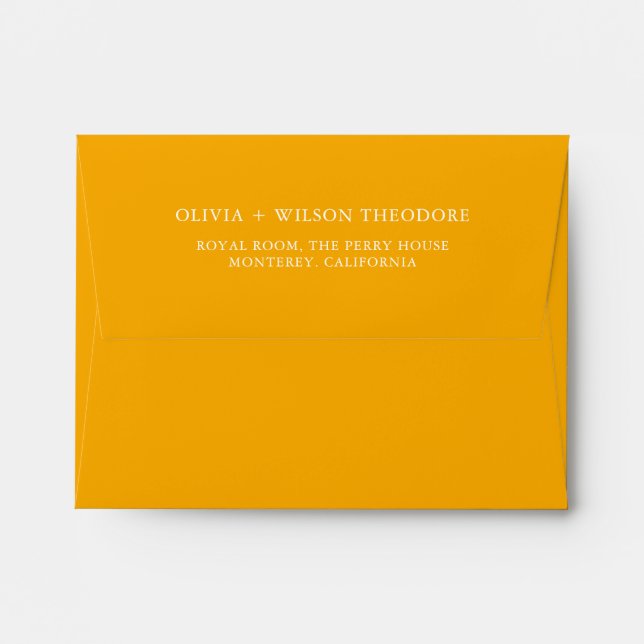Elegant White and Yellow Floral Wedding Envelope (Back (Top Flap))