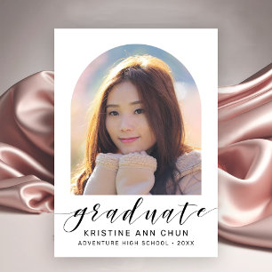 Elegant White Arch 2025 Photo Graduation Announcement