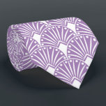 Elegant White Art Deco On Lavender Background Tie<br><div class="desc">You can change the elegant, white art deco seamless pattern over the lavender background by changing the background colour.</div>