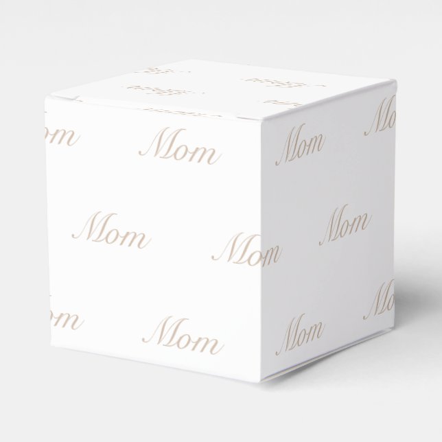 Elegant white beige custom script name text chic favour box (Front Side)