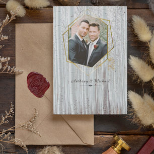 Elegant White Birch Trees Add a Photo  Invitation
