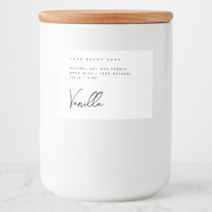 Elegant white black candle product label