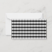 Elegant White Black Harlequin Geometric Rhombuses