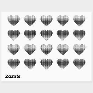 Elegant White Black Harlequin Geometric Rhombuses Heart Sticker