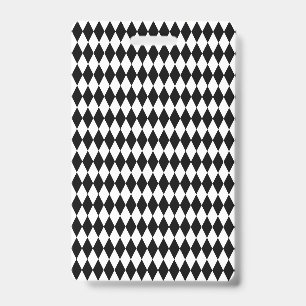 Elegant White Black Harlequin Geometric Rhombuses ID Badge