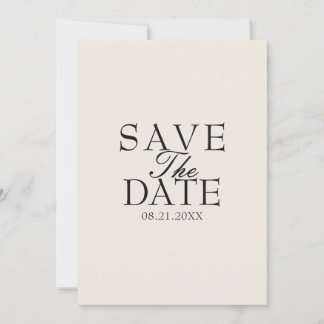 Elegant White Black Old Money Fancy Retro Wedding Save The Date