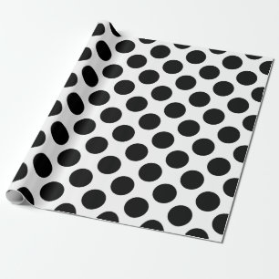 Elegant White & Black Polka Dot Gift Wrapping Paper