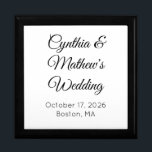 Elegant White & Black Wedding Gift Box<br><div class="desc">There is a wedding coming up! This elegant box will add some specialness to an already special day. You can use this box to put a wedding gift inside. Or, if you are the one getting married, you can order it for yourself to commemorate the day, and keep your keepsakes...</div>