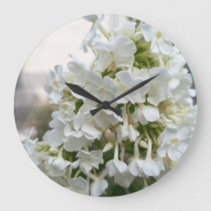 Elegant White Blossom Floral Wall Clock
