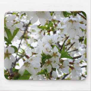 Elegant White Blossom white flowering tree Mouse Pad