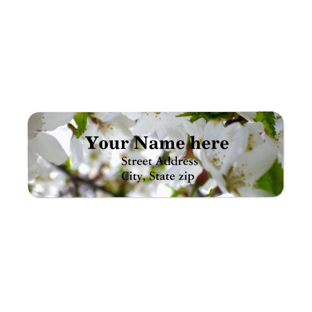 Elegant White Blossom white flowering tree Return Address Label (Front)