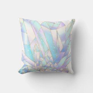 ELEGANT WHITE BLUE CRYSTAL CUSHION