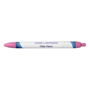 Elegant white & Blue custom name Desk Nameplate Ink Pen