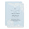 Elegant White Blue Lace baptism Invitation