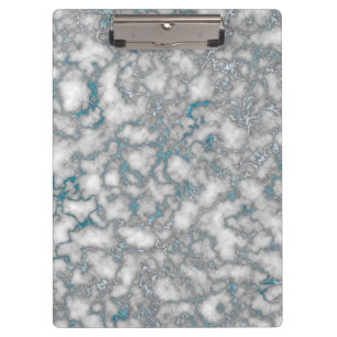 Elegant White Blue Marble Clipboard