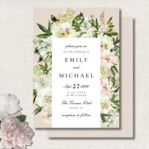 Elegant White Blush Peony Garden Wedding