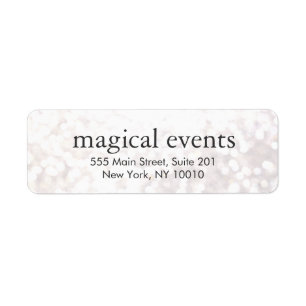 Elegant White Bokeh Glitter Look Address Label Return Address Label