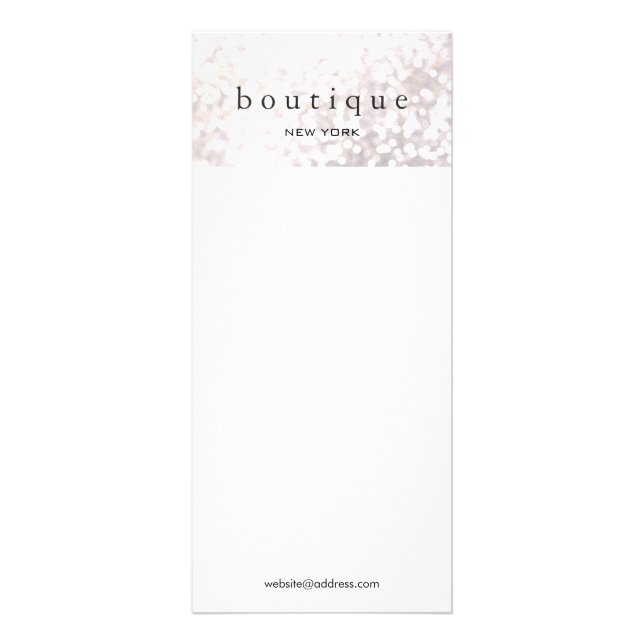 Elegant White Bokeh Glitter Menu and Price List (Front)