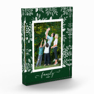 Elegant White Botanicals Photo Block