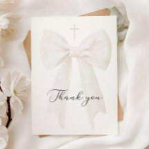 Elegant White Bow Baptism