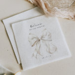 Elegant White Bow Bridal Shower Napkin<br><div class="desc">Simple white bow design napkins for bridal showers.</div>