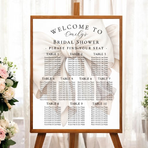Elegant White Bow Bridal Shower Seating Chart