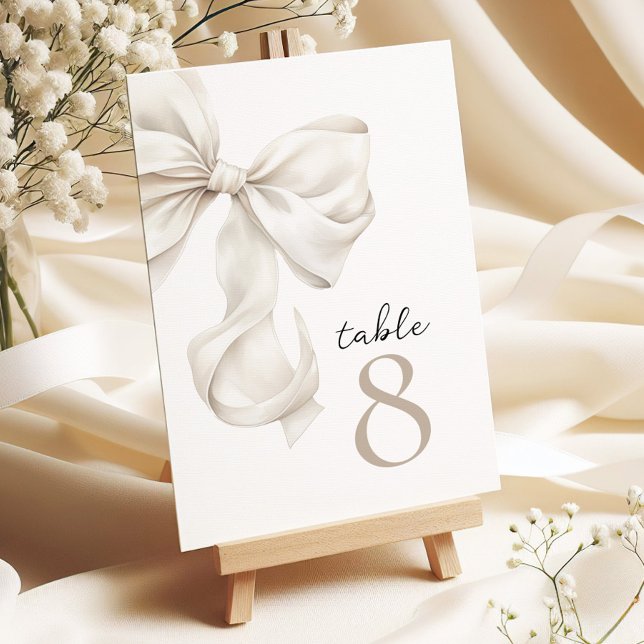 Elegant White Bow Table Numbers (Creator Uploaded)