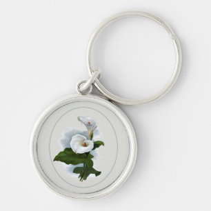 Elegant White Calla Lilies Key Ring