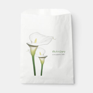 Elegant White Calla Lilies Wedding Favour Bag