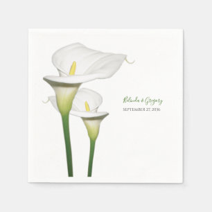 Elegant White Calla Lilies Wedding Napkin