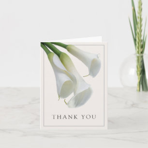 Elegant White Calla Lilies You Thank You Card