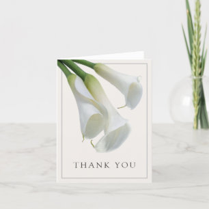 Elegant White Calla Lilies You Thank You Card
