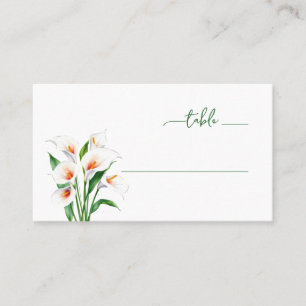 Elegant White Calla Lily Floral Place Card