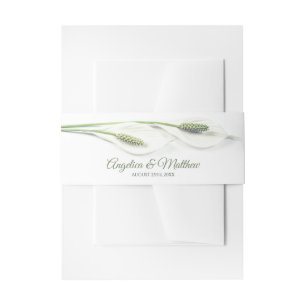 Elegant White Calla Lily Flowers Floral Wedding Invitation Belly Band